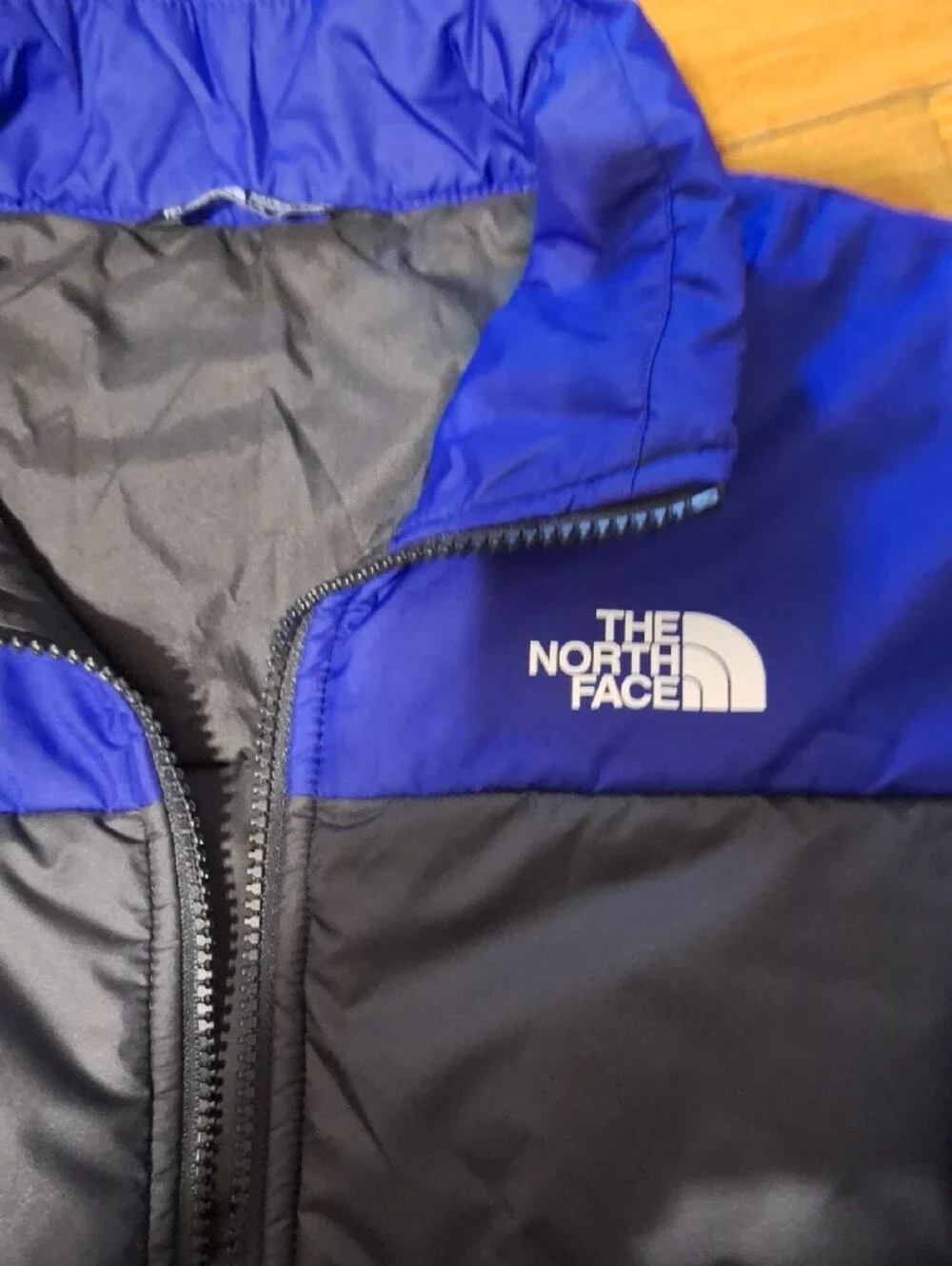 The North Face Blue and Gray Men's Puffer Jacket Boys Large